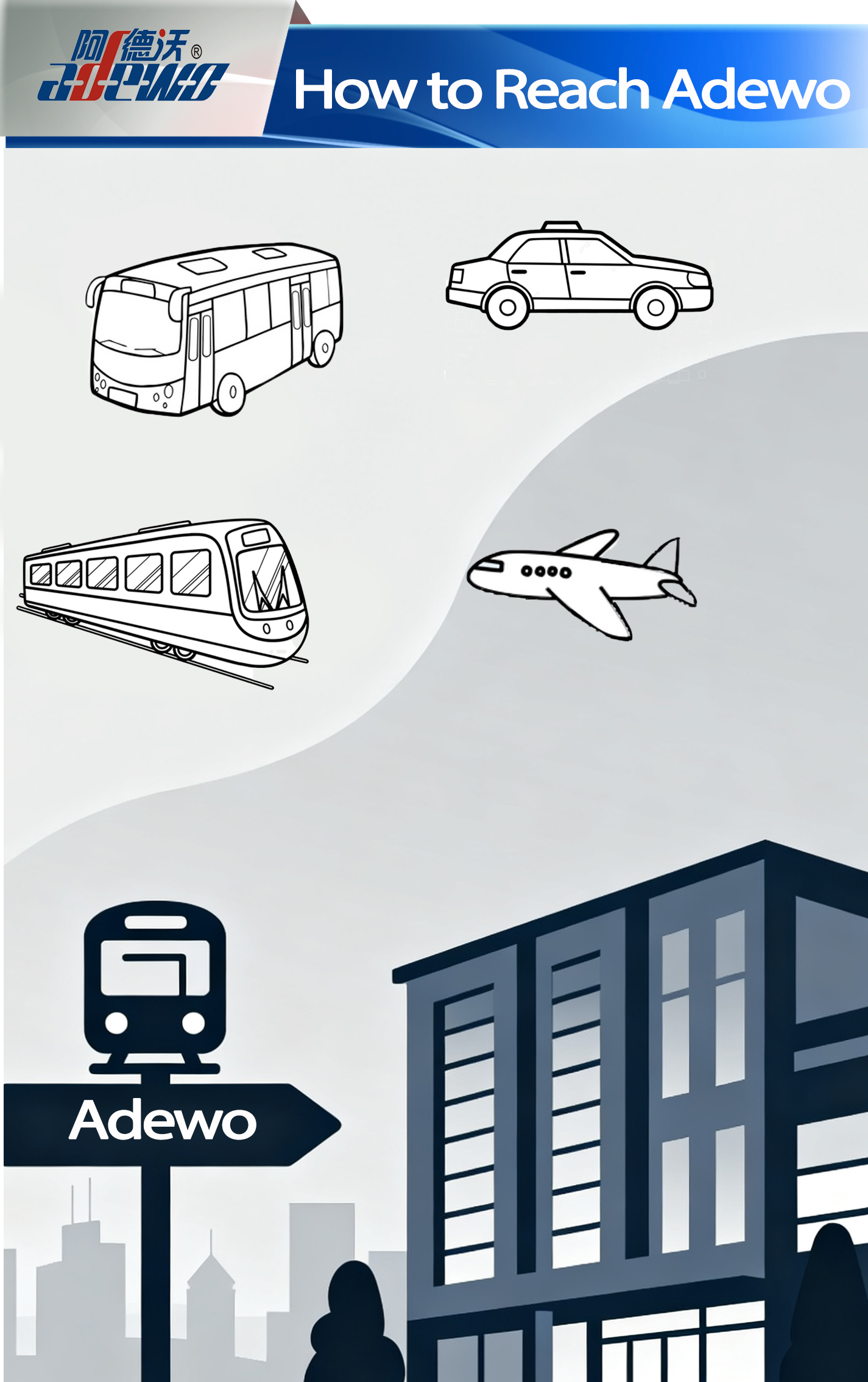 adewo ကိုဘယ်လိုရောက်နိုင်မလဲ။