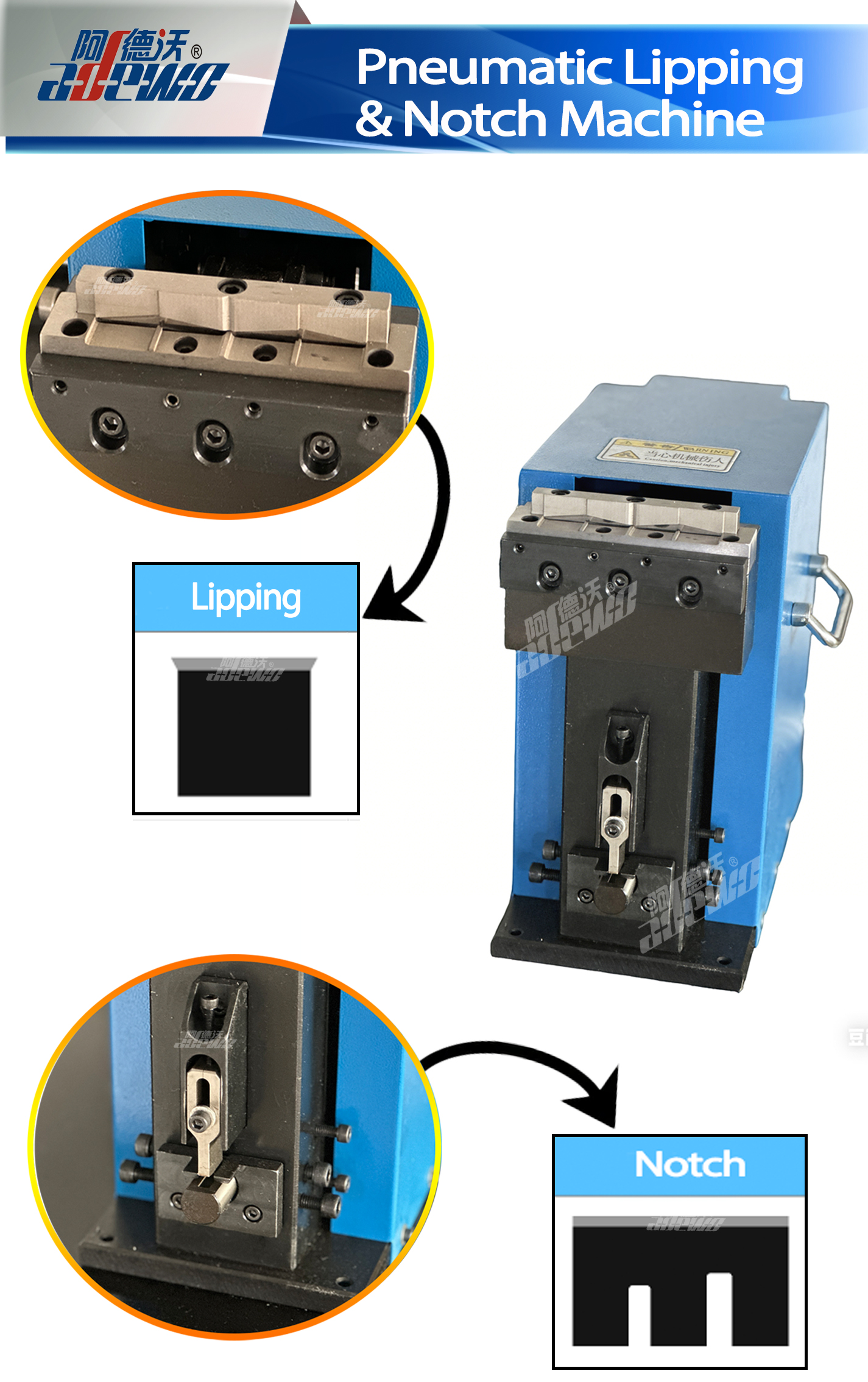 Pneumatic Lipping & Notch စက်
